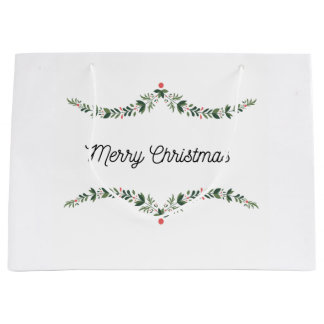 Weihnachtsgeschenk Tasche Watercolor Holly Große Geschenktüte