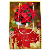 Weihnachtsgeschenk Taschen Frohe Weihnachten Mittlere Geschenktüte (Rückseite)