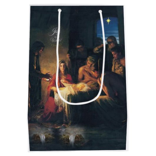 Weihnachtsgeschenk Taschen Jesus Christus Mittlere Geschenktüte (Rückseite)