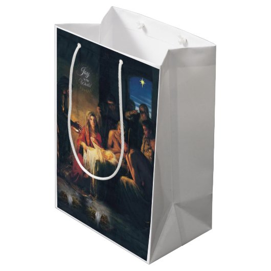 Weihnachtsgeschenk Taschen Jesus Christus Mittlere Geschenktüte (Rückseite Schrägansicht)