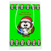 Weihnachtsgeschenk Taschen Owl Mittlere Geschenktüte (Vorderseite)