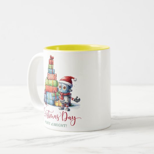 Weihnachtsgeschenk-Tasse Zweifarbige Tasse (Vorderseite Links)