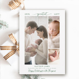 Weihnachtsgeschenk Über Einfache Elegante Baby 3 F Feiertagskarte