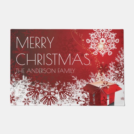 Weihnachtsgeschenk Überraschung Schneeflocken Wint Fußmatte (Vorderseite)
