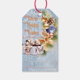 Weihnachtsgeschenk und Bulben Warme Urlaubswünsche Geschenkanhänger