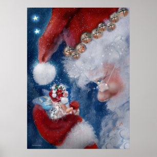 Weihnachtsgeschenk und Fee Poster