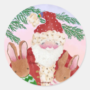 Weihnachtsgeschenk und Freunde Runder Aufkleber