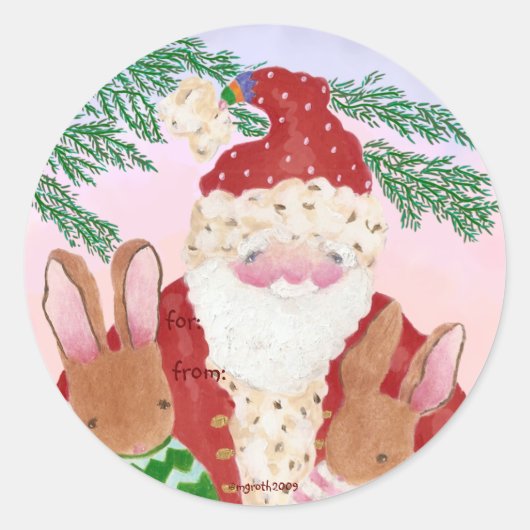 Weihnachtsgeschenk und Freunde Runder Aufkleber (Vorderseite)