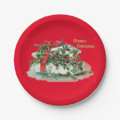 Weihnachtsgeschenk und Holly-Party Pappteller (Vorderseite)