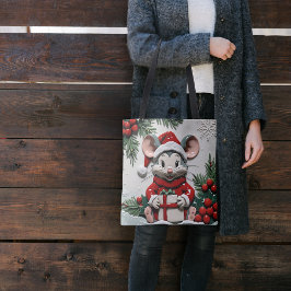 Weihnachtsgeschenk und Maus Tasche