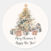 Weihnachtsgeschenk und Umschlagsticker Runder Aufkleber (Vorderseite)