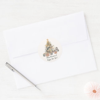 Weihnachtsgeschenk und Umschlagsticker Runder Aufkleber