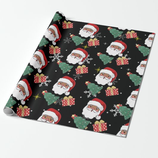 Weihnachtsgeschenk und Weihnachtsbaum Geschenkpapier (Ungerollt)