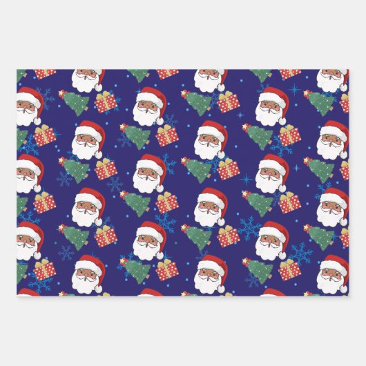 Weihnachtsgeschenk und Weihnachtsbaum Geschenkpapier Set (Vorderseite 3)