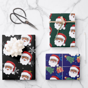 Weihnachtsgeschenk und Weihnachtsbaum Geschenkpapier Set