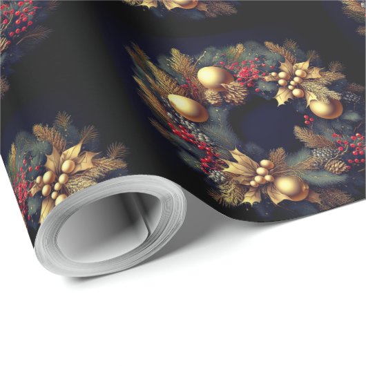 Weihnachtsgeschenk-Verpackung rustikalen Kranz Geschenkpapier (Rolleneckpunkt)