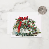 Weihnachtsgeschenk Vintage Kunst Weihnachtskarte Mitteilungskarte (Vorderseite/Rückseite Beispiel)