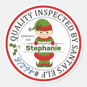 Weihnachtsgeschenk, von den Elfen des Weihnachtsma Runder Aufkleber