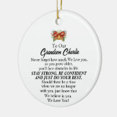 Weihnachtsgeschenk von Großeltern Keramik Ornament (Links)