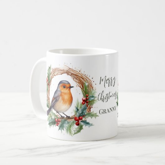 Weihnachtsgeschenk von Red Robin Tasse (Vorderseite Links)