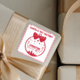 Weihnachtsgeschenk von Santa Nice Liste Lieferung  Quadratischer Aufkleber