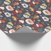 Weihnachtsgeschenk von Santa Snowman Geschenkpapier (Ecke)