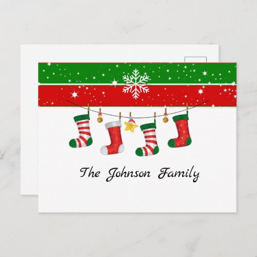 Weihnachtsgeschenk-Vorlage für Weihnachtsfeiertage Postkarte (Vorne/Hinten)