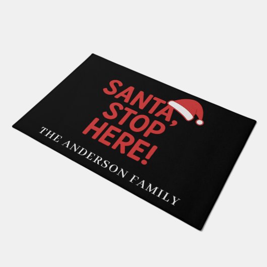 Weihnachtsgeschenk Weihnachtsfeier hier Fußmatte (Schrägansicht)