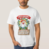 Weihnachtsgeschenk Weihnachtsmann bin hier, um MEI T-Shirt (Vorderseite)
