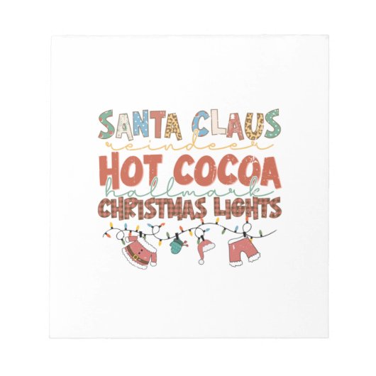 Weihnachtsgeschenk WeihnachtsmannWeihnachtslicht Notizblock (Vorderseite)