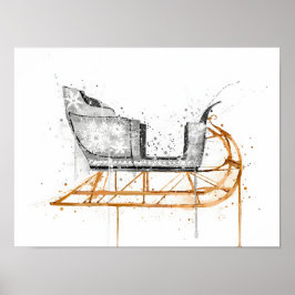 Weihnachtsgeschenk Weihnachtsschlitten Poster