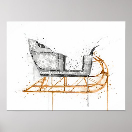 Weihnachtsgeschenk Weihnachtsschlitten Poster (Vorne)