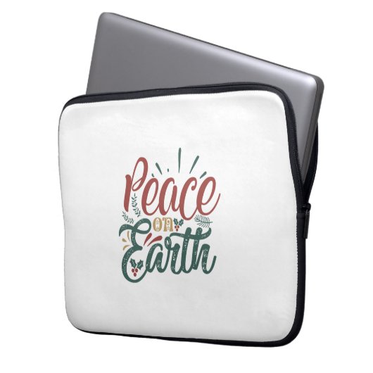 Weihnachtsgeschenk | WELTFRIEDEN Laptopschutzhülle (Vorderseite Links)