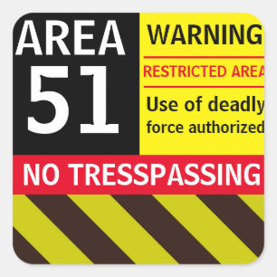 Weihnachtsgeschenk Weltraum Neuheit Mode AREA 51 S Quadratischer Aufkleber