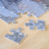 Weihnachtsgeschenk Winter Weißer Schneemann Blau R Puzzle (Seite)