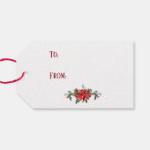 Weihnachtsgeschenk | Winterrote Blume Geschenkanhänger (Rückseite Horizontal)