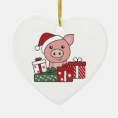 Weihnachtsgeschenk Wintertiere Schweine Keramik Or Ornament (Vorne)