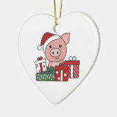 Weihnachtsgeschenk Wintertiere Schweine Keramik Or Ornament (Links)