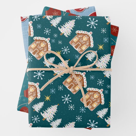 Weihnachtsgeschenk-Wracktrio Geschenkpapier Set (Beispiel)