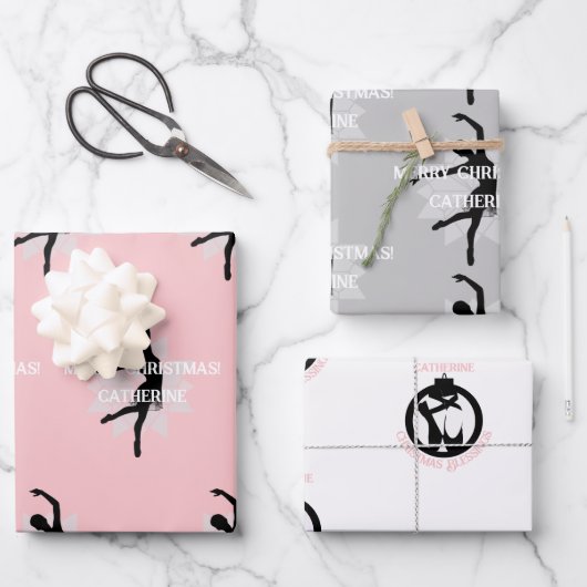 Weihnachtsgeschenk Wrap Ballett Thema HAMbyWG Geschenkpapier Set (Vorderseite)