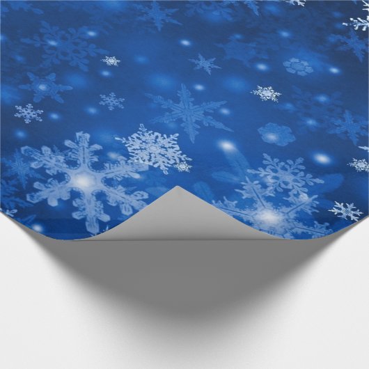 Weihnachtsgeschenk Wrap/Blaue Schneeflocken Geschenkpapier (Ecke)