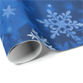 Weihnachtsgeschenk Wrap/Blaue Schneeflocken Geschenkpapier (Rolleneckpunkt)
