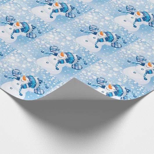 Weihnachtsgeschenk Wrap/Blue Snowmen Geschenkpapier (Ecke)