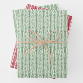 Weihnachtsgeschenk Wrap Dark Red Sage Green Zigzag Geschenkpapier Set (Beispiel)