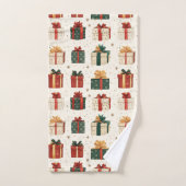 Weihnachtsgeschenk Wrap Design Muster Badhandtuch Set (Handtuch)