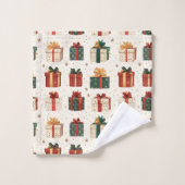 Weihnachtsgeschenk Wrap Design Muster Badhandtuch Set (Waschlappen)