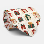 Weihnachtsgeschenk Wrap Design Muster Krawatte (Gerollt)