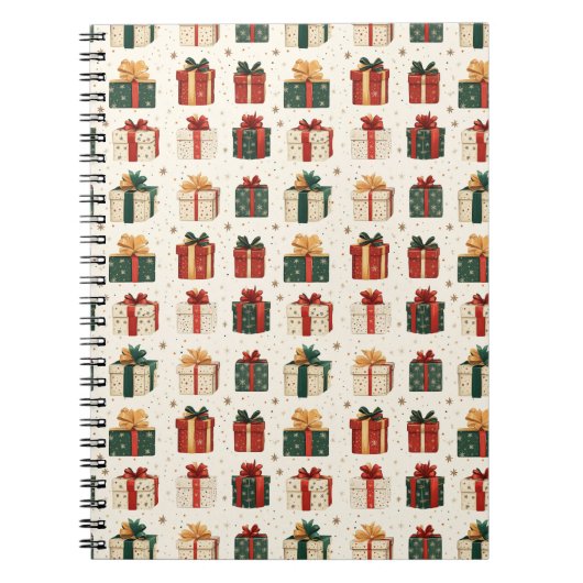 Weihnachtsgeschenk Wrap Design Muster Notizblock (Vorderseite)