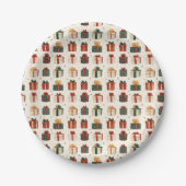 Weihnachtsgeschenk Wrap Design Muster Pappteller (Vorderseite)