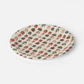 Weihnachtsgeschenk Wrap Design Muster Pappteller (Schrägansicht)